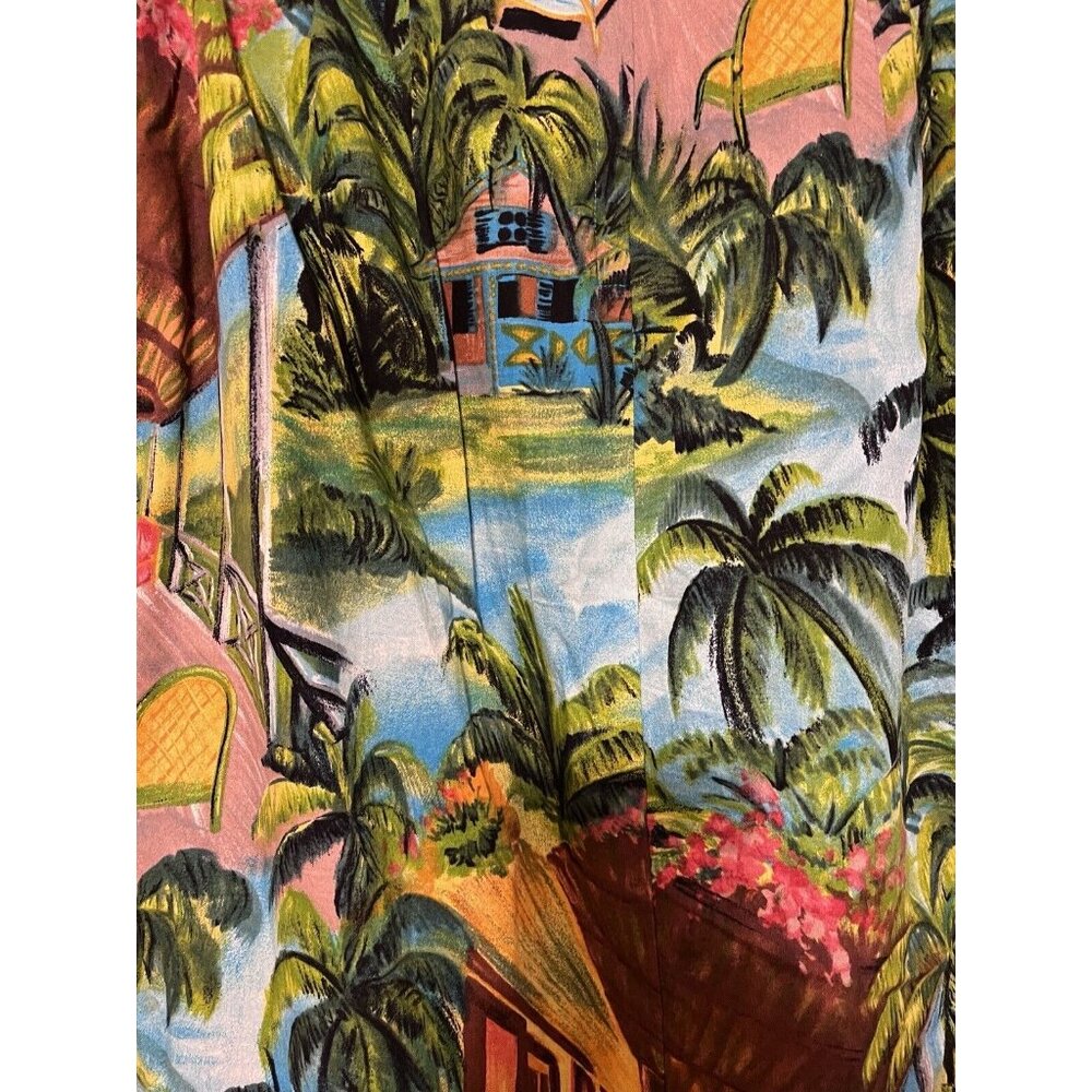 Vtg Sharon Young Tropical Hawaiian Tiki Print Straight Pencil Midi Skirt 14 - Picture 14 of 15